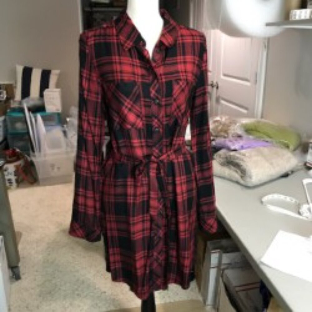 Sanctuary Women's red/black shirt Dress Size XS, NWOT